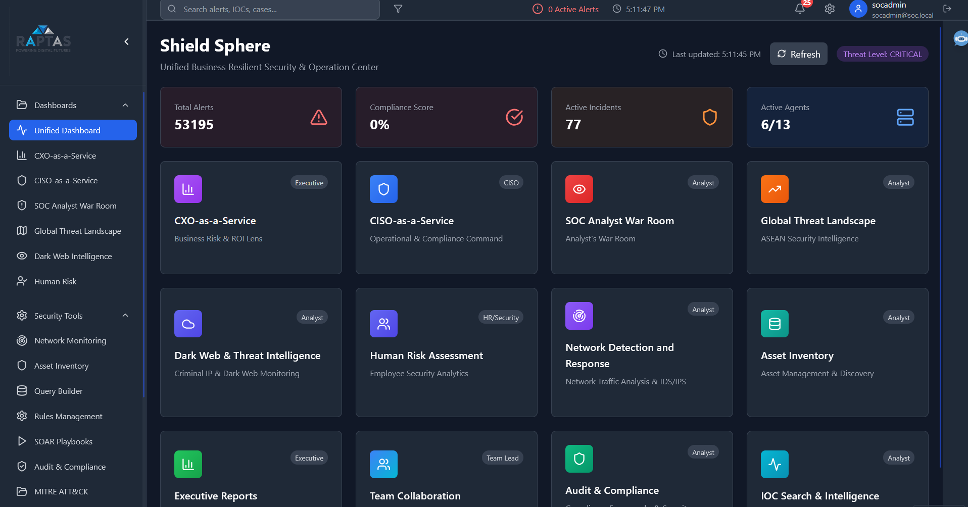 Shield Sphere - Unified Security Dashboard